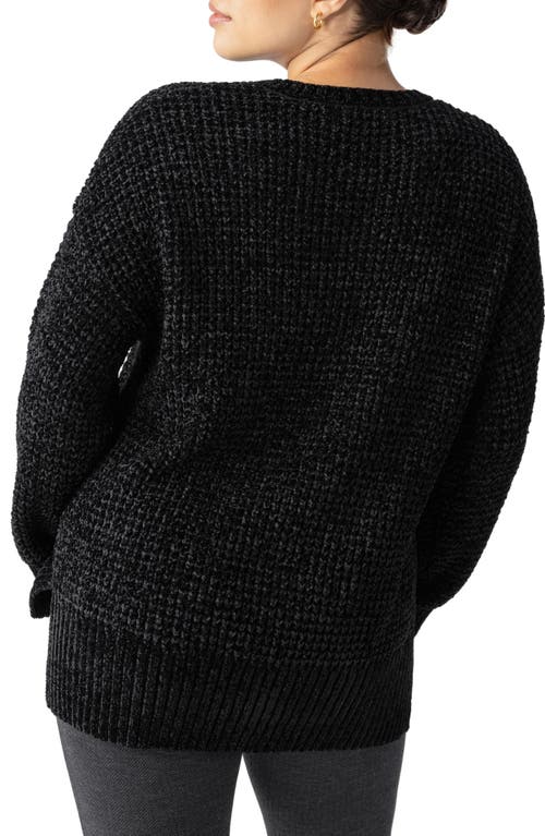 Shop Sanctuary V-neck Chenille Sweater In Black