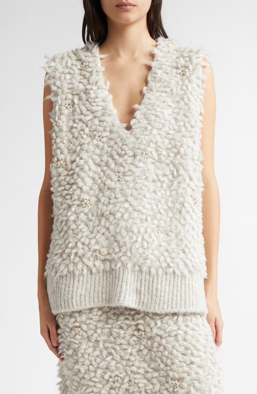 EENK Embellished V-Neck Sweater Vest in Grey 