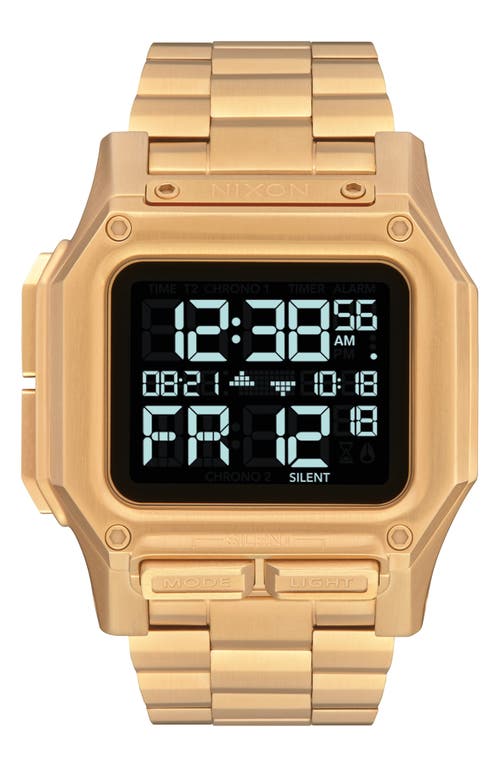 Shop Nixon Regulus Digital Bracelet Watch, 46mm In Gold/black/gold