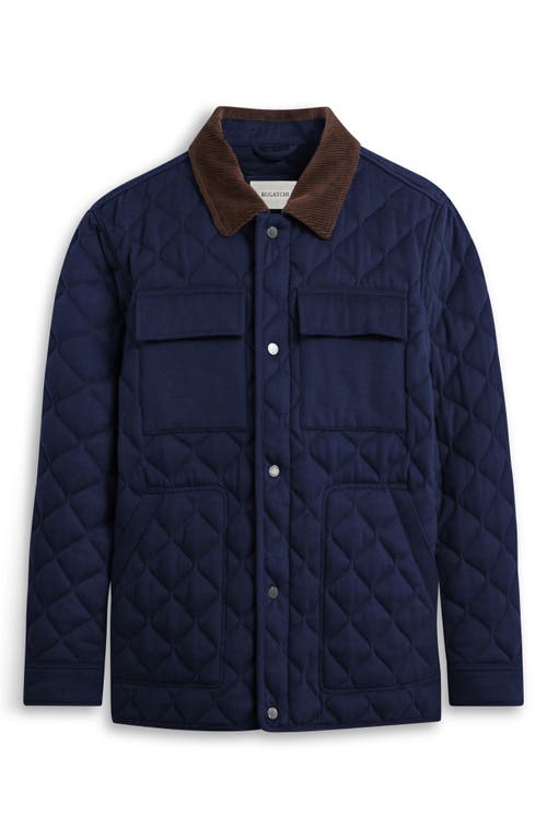 Shop Bugatchi Diamond Quilted Field Jacket In Navy