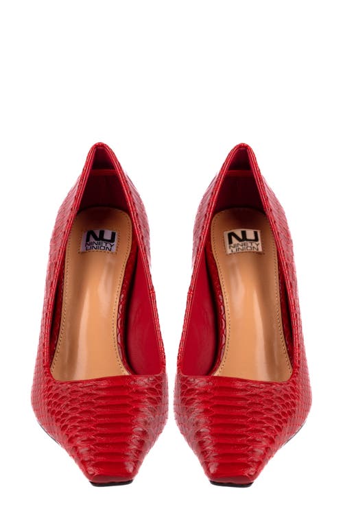Ninety Union Intense Snake Embossed Pump In Red Snake