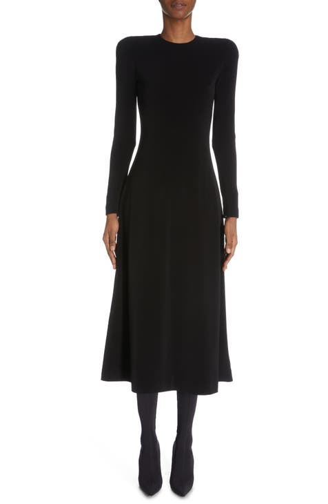 Versus by Versace Women's Black Long Sleeve Stretch Sheath Dress