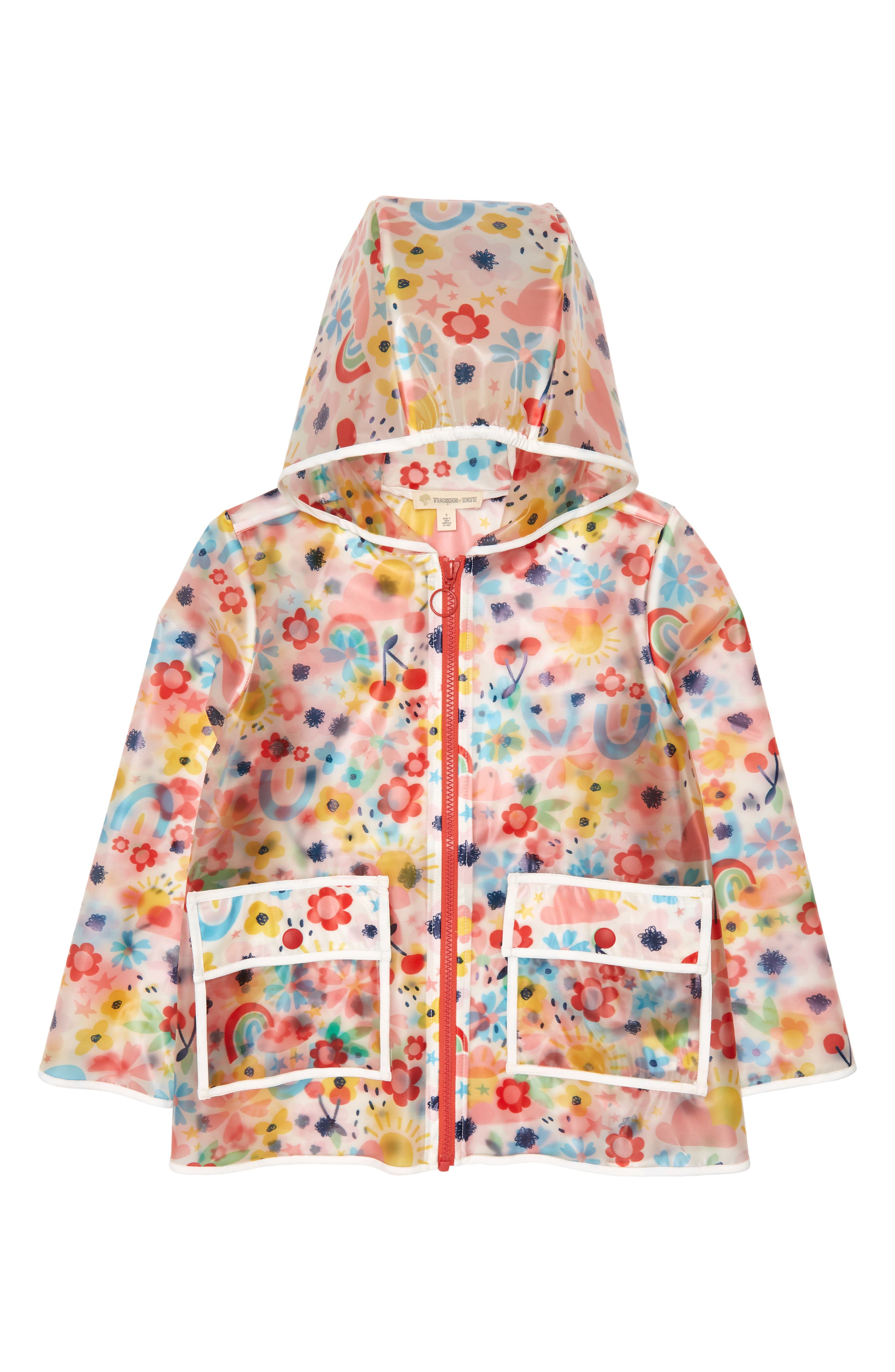 Star Flower Little Girls Rain Jacket Coats with Hood