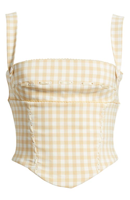 Shop House Of Cb Lottie Gingham Corset Tank In Gingerbread