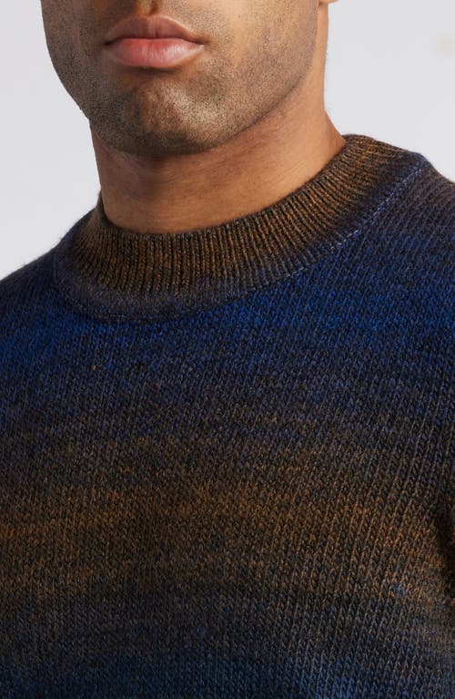 Brax Buddy Crewneck Long Sleeve Knit Virgin Wool Blend T-shirt In Dark Brown