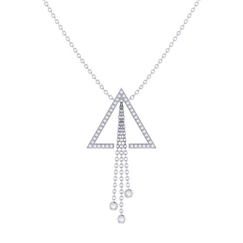 Luvmyjewelry Skyline Triangle Bolo Adjustable Diamond Lariat Necklace In Sterling Silver In Silver