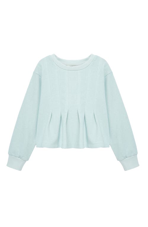 Habitual Kids Kids' Metallic Pleated Cotton Blend Top in Aqua 