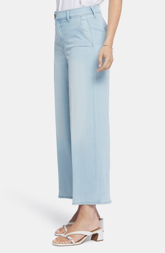 Shop Nydj Mona High Waist Crop Wide Leg Jeans In Oceanfront