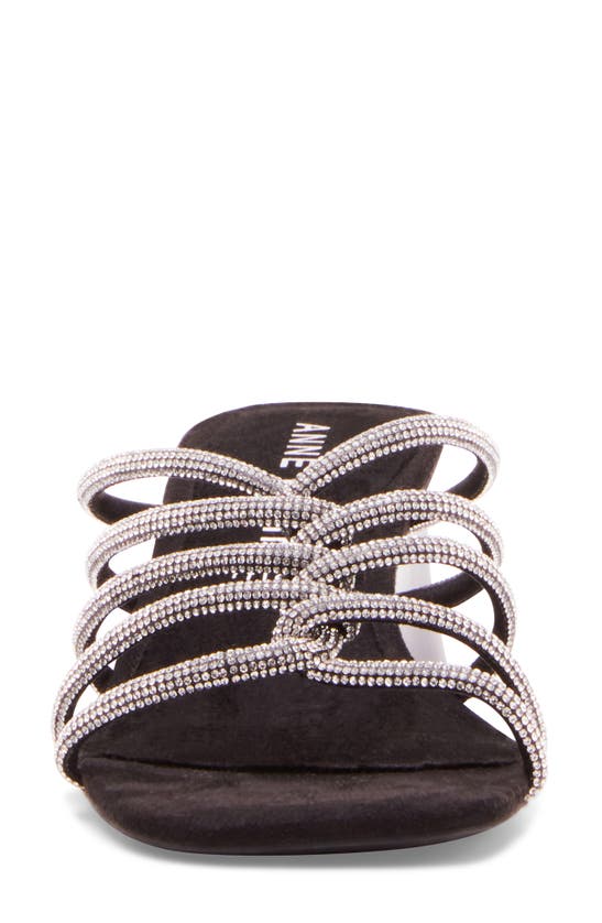 Shop Anne Klein Geena Rhinestone Wedge Sandal In Blck Crystal