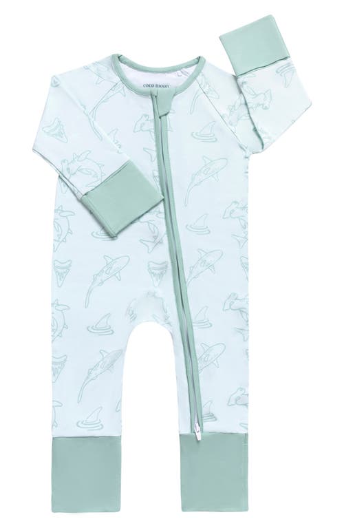 Coco Moon Fin-tastic Convertible Romper in Green at Nordstrom, Size 0-3 M