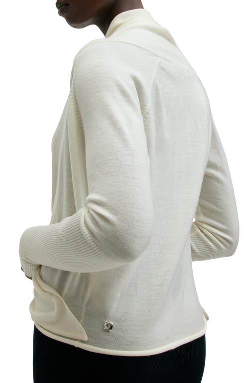 Shop Allsaints Wasson Pirate Wrap Merino Wool Cardigan In Chalk White