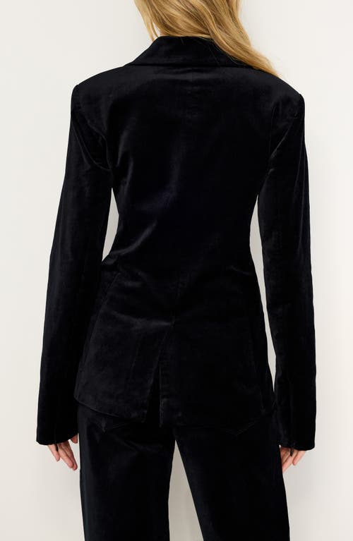 Good American Sculpted Velvet Blazer In Black001