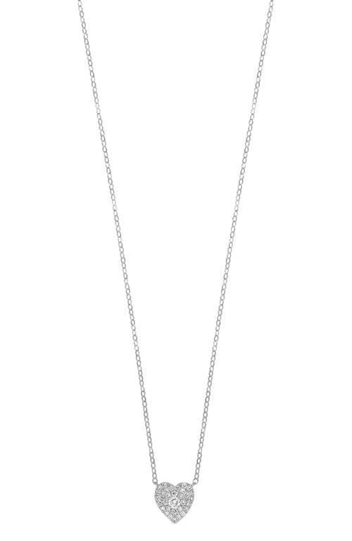 Shop Bony Levy Mika Pavé Diamond Heart Pendant Necklace In 18k White Gold