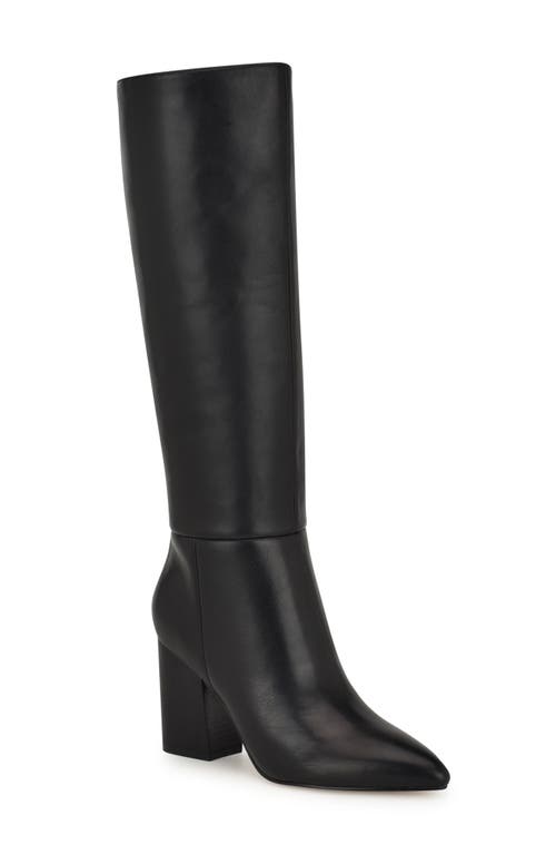 Shop Nine West Peachey Pointed Toe Knee High Boot In Black