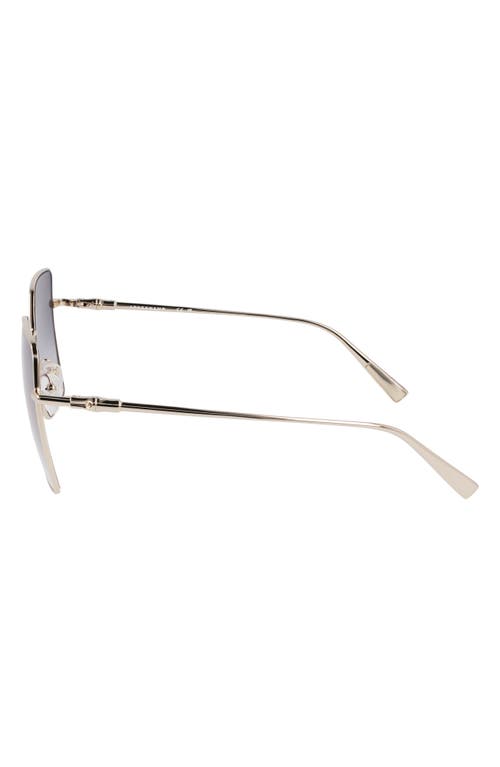 Longchamp Roseau 57mm Gradient Butterfly Sunglasses In Gold/gradient Smoke