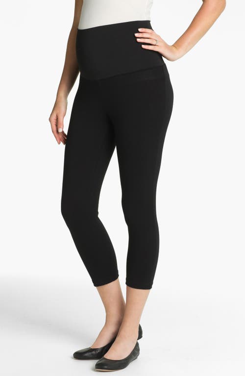 Post Support Crop Maternity Leggings in Black