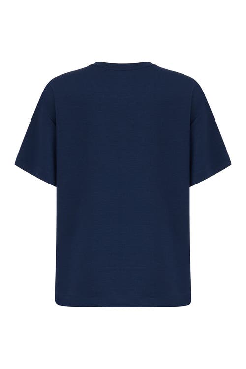 Shop Nocturne Logo Designed Basic T-shirt In Navy Blue