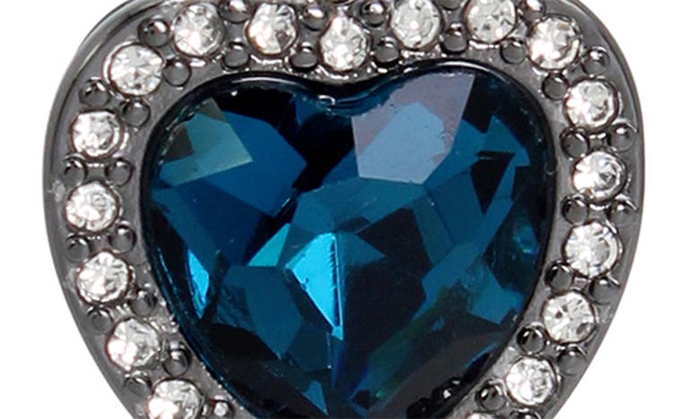 Shop Kurt Geiger London Heart Halo Drop Lever Back Earrings In Blue