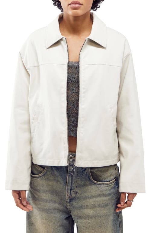 BDG Urban Outfitters Crop Faux Leather Jacket Ecru at Nordstrom,