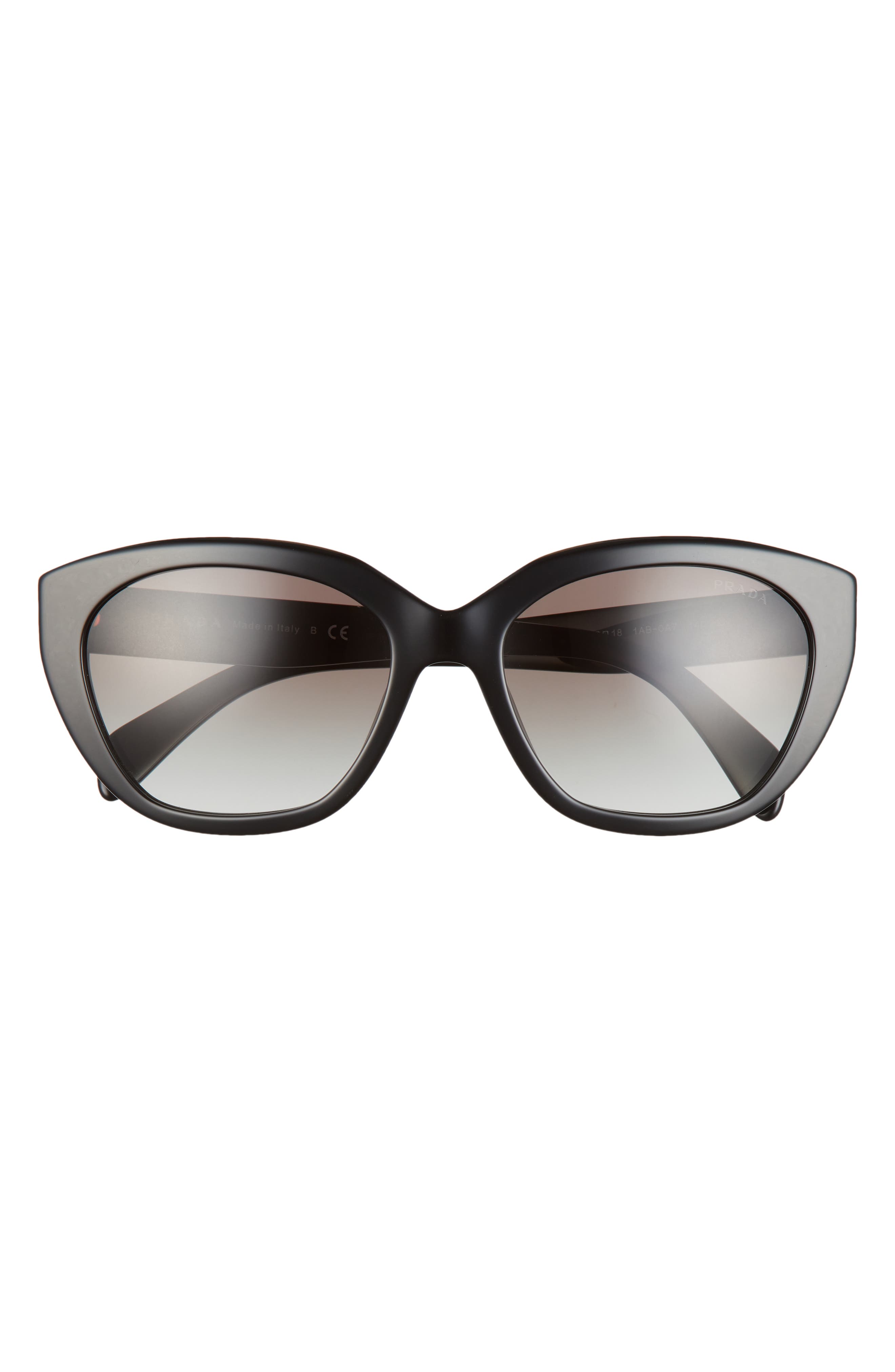 Prada 56mm Gradient Cat Eye Sunglasses in Black/Grey Gradient at Nordstrom