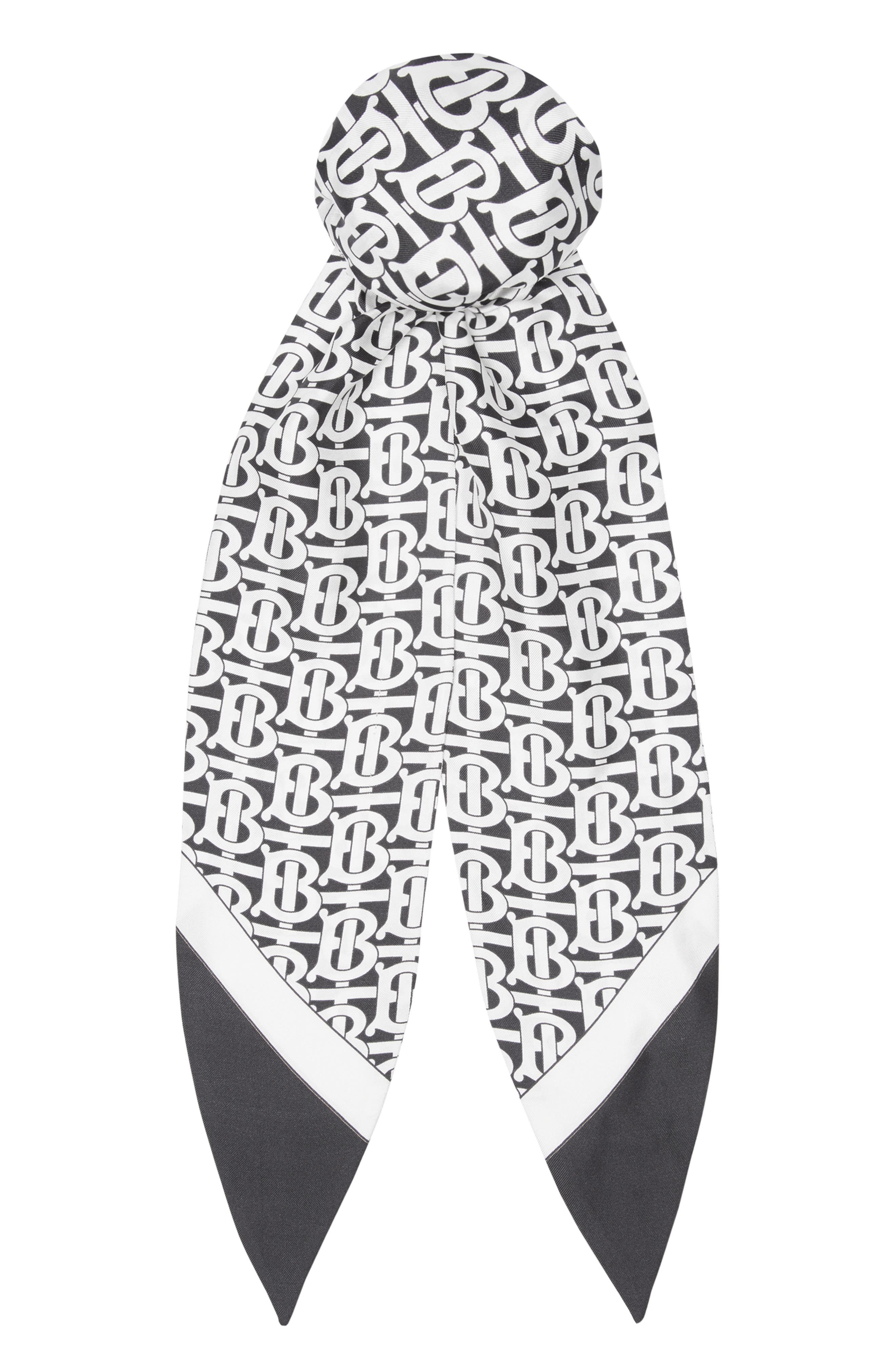 Burberry Accessories Monogram Print Silk Chignon Scarf