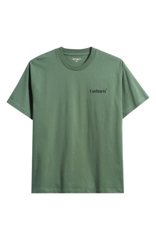 Carhartt Work In Progress Folded Duck Organic Cotton Graphic T-Shirt in Duck Green 