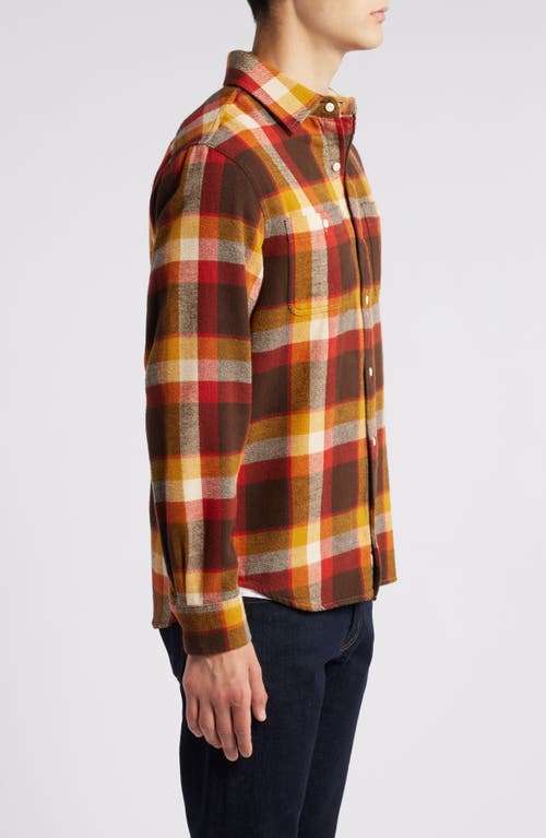 Shop Schott Nyc Two-pocket Long Sleeve Flannel Button-up Shirt In Autum