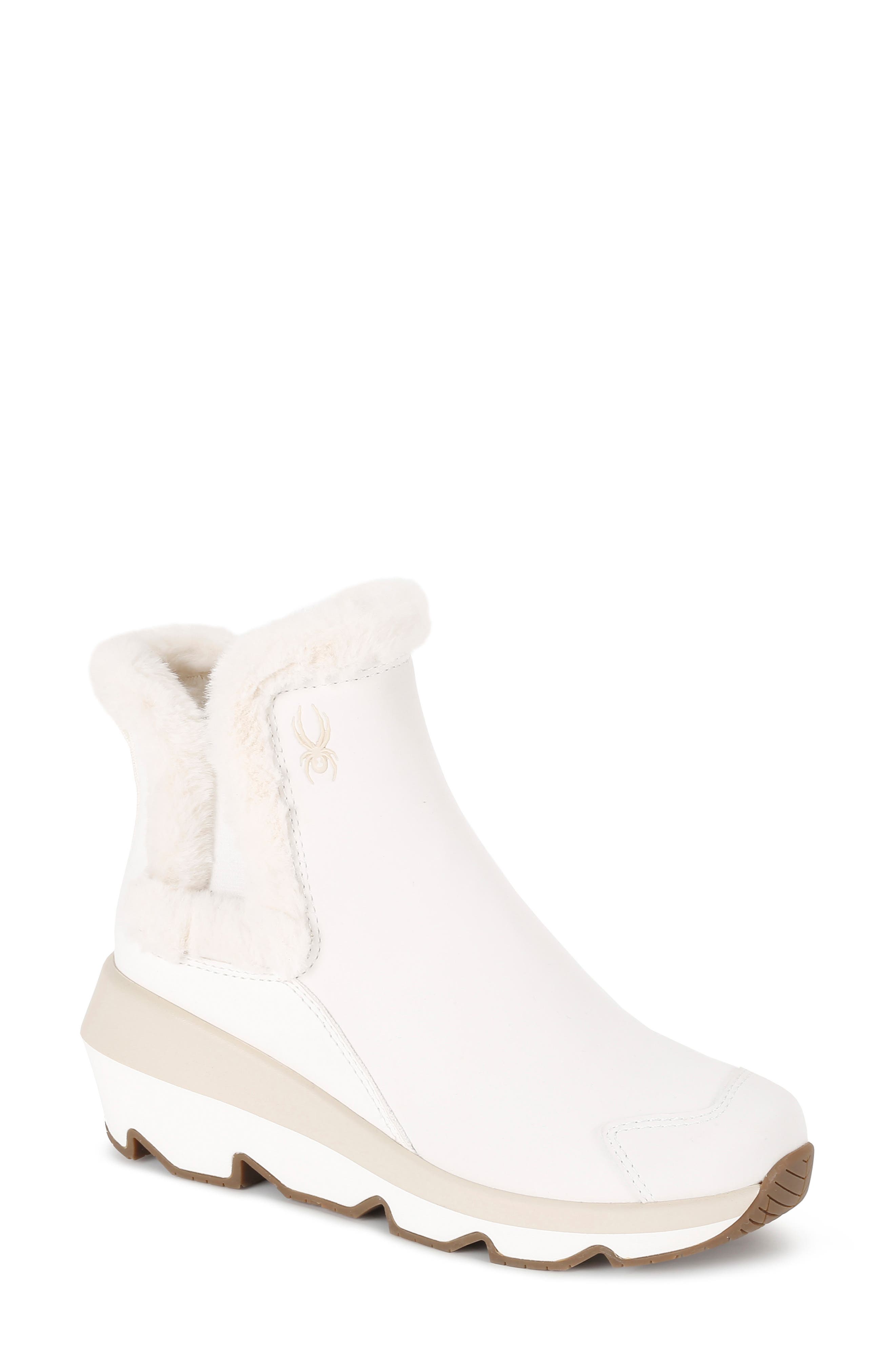 white wedge snow boots