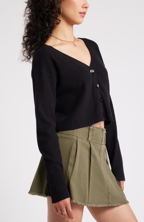 Shop Bp. Crop V-neck Cardigan In Black