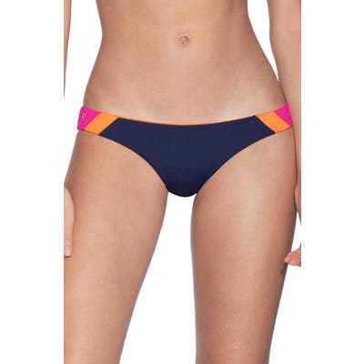 Maaji Caribe Flirt Signature Cut Reversible Bikini Bottoms, Blue
