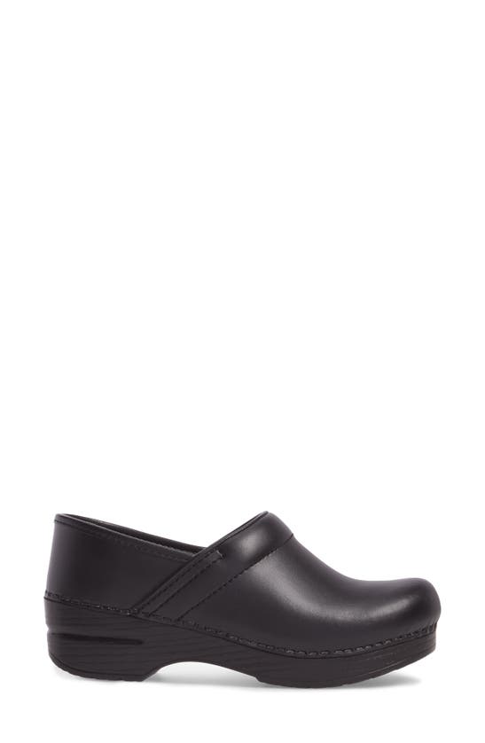 Dansko Wide Pro Clog In Black Box Leather