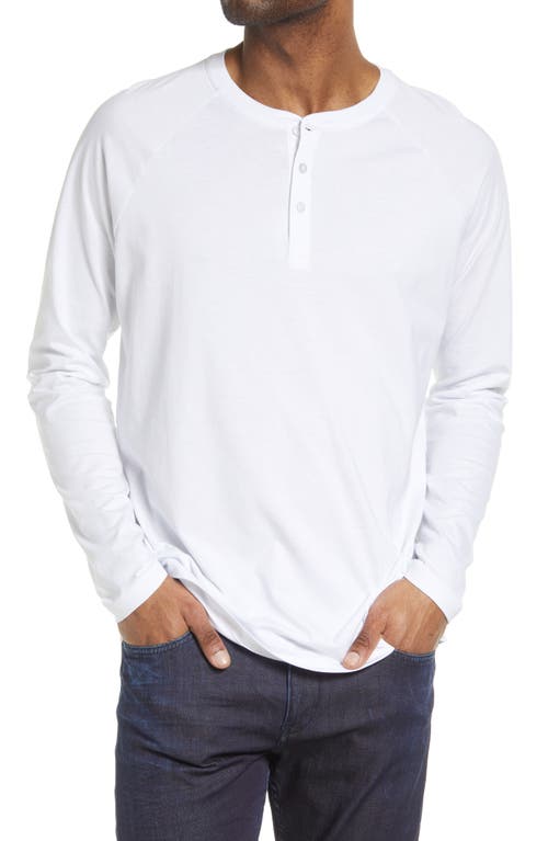 LIVE LIVE Raglan Sleeve Cotton Henley in Whiteout