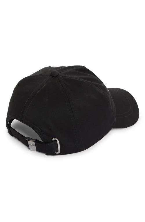 Versace Embroidered Logo Cotton Drill Baseball Cap In Black White