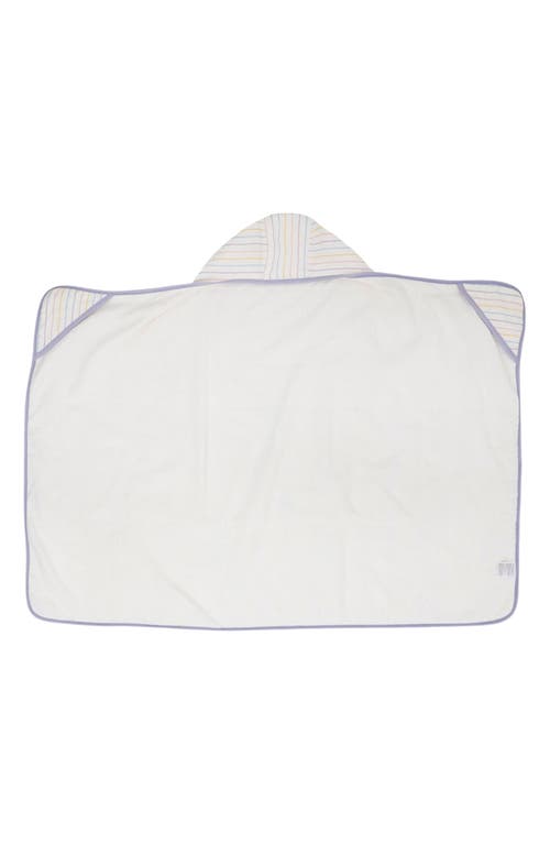 Little Unicorn Cotton Muslin & Terry Hooded Towel In Unicorn Stripe