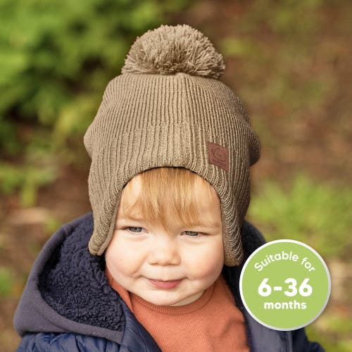 Keababies Muff Knitted Beanie In Taupe
