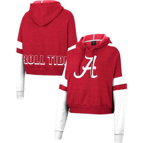 Women's Colosseum Maroon Boston College Eagles Striped Lace-Up Pullover  Hoodie