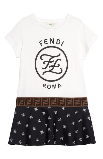 FENDI DROP WAIST LOGO DRESS,JFB316 AACG