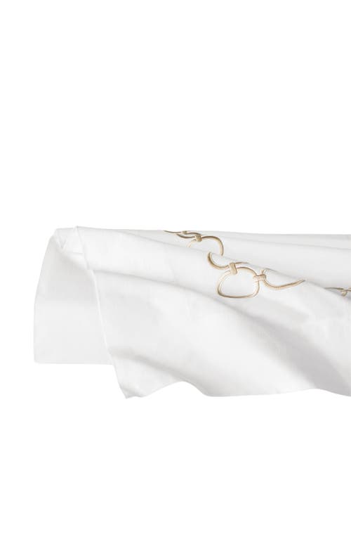 SFERRA Catena Flat Sheet in White/Sand at Nordstrom