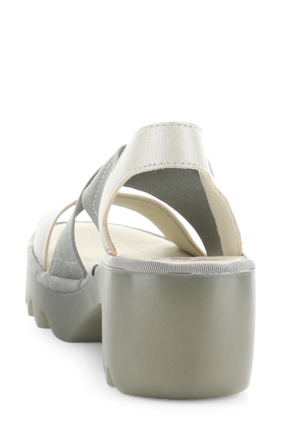 Shop Fly London Taji Platform Slingback Sandal In Silver Borgogna