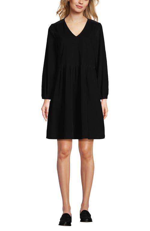 Shop Lands' End Pinwale Cord V Neck Dress In Black