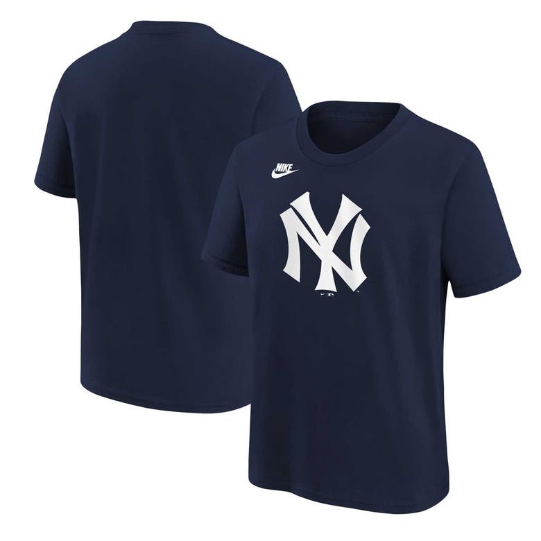 Nike Kids' Youth  Navy New York Yankees Cooperstown Collection Team Logo T-shirt