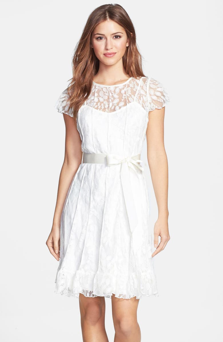 Eliza J Pintuck Lace Dress (Petite) | Nordstrom