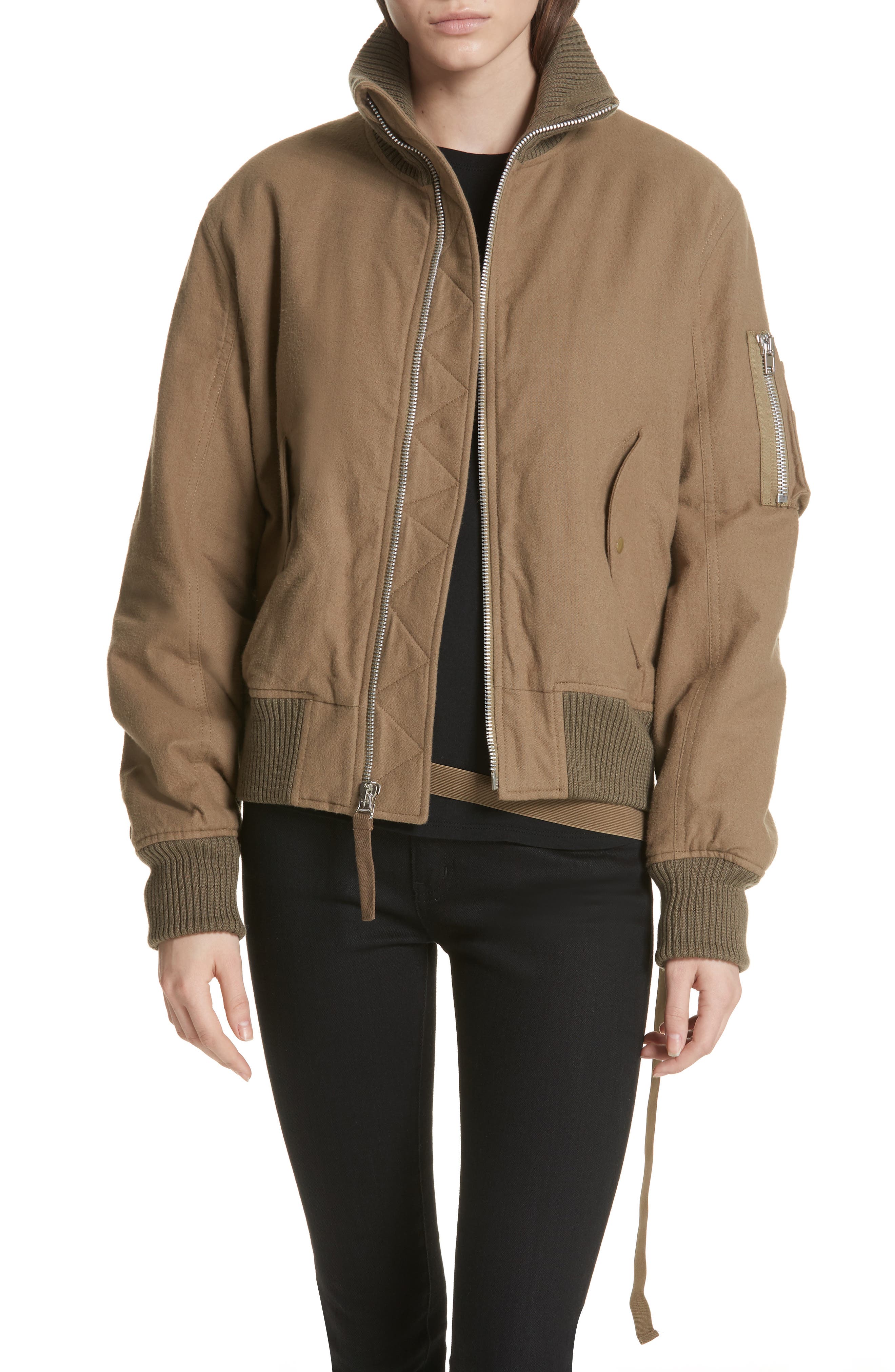 high collar bomber jacket