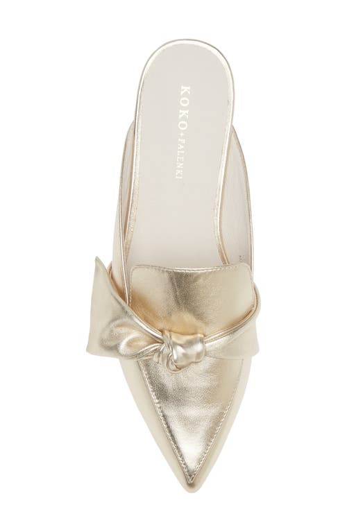 Shop Koko + Palenki Quantum Pointed Toe Mule In Gold Metallic Leather