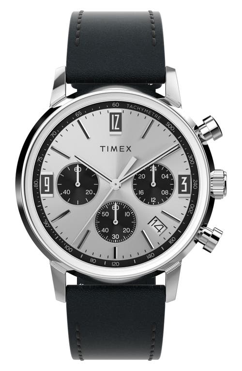 ® Timex Marlin Chronograph Leather Strap Watch