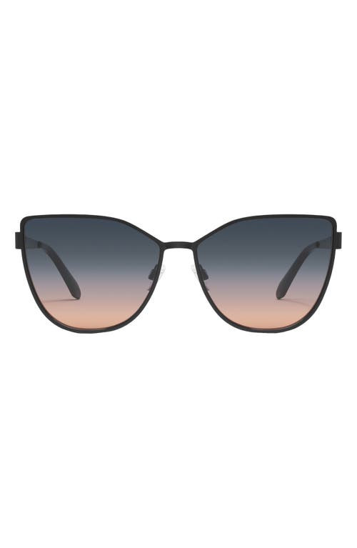 Quay Australia In Pursuit 64mm Gradient Cat Eye Sunglasses In Black