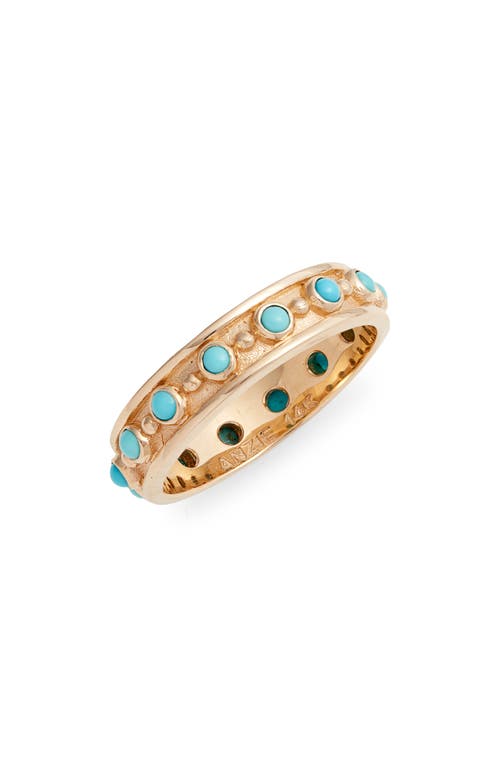 Dew Drops Marine Band Ring in Turquoise