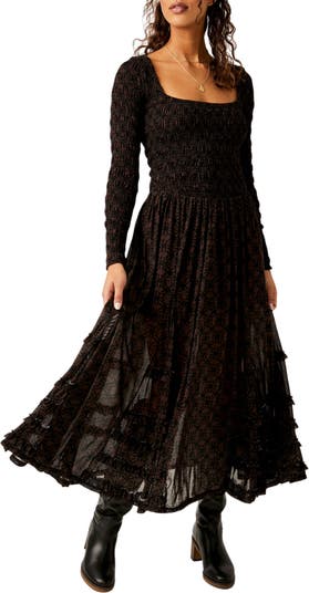 Free people long store sleeve maxi dress