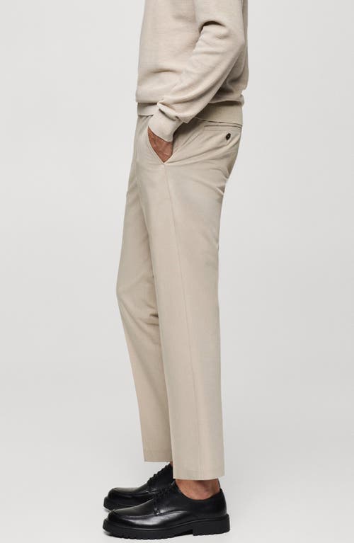 Shop Mango Slim Fit Stretch Pants In Beige