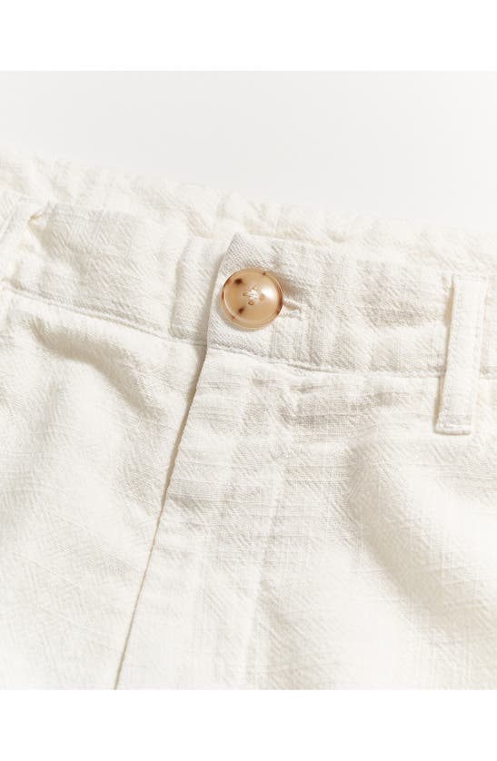 Shop Billy Reid Flat Front Textured Cotton Shorts In Tinted White